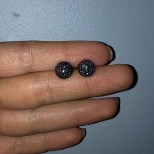 Free W Purchase/ Black Sparkly Sphere Earrings